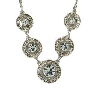 Vintage Avon NRT Rhinestone silver Tone Necklace Extendable Prom